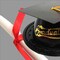 24 Count Graduation Cap Cake Topper with Diploma Plastic Paper Party Decoration Black 3.5 Inch